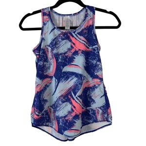 Ivivva Girls Lululemon Activewear Tank Top Size 8 Blue Pink‎ Abstract Print